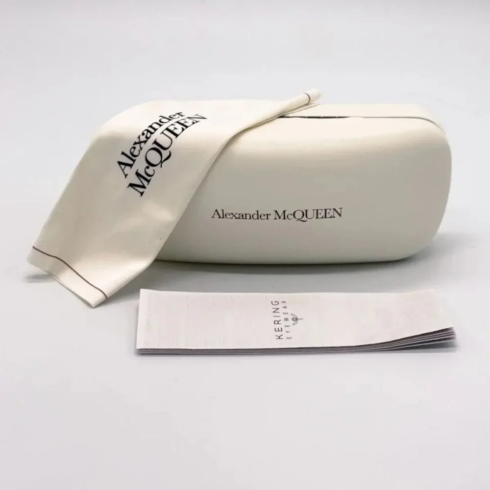 NEW AM0424S 003 ALEXANDER MCQUEEN SUNGLASSES SILVER OVAL WOMEN EYEWEAR